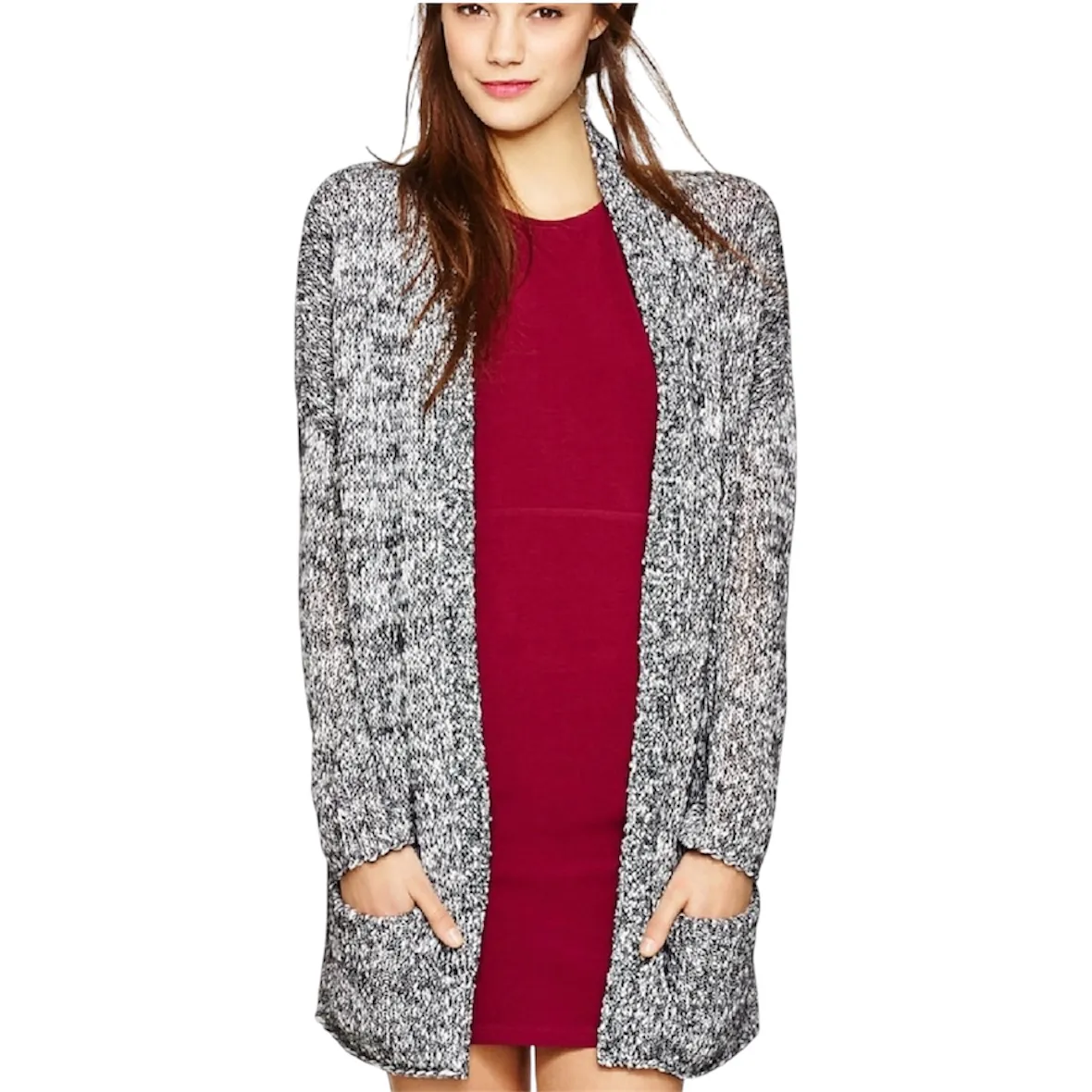 Aritzia Talula Avenue A Long Knit Sweater Cardigan Marled Size M photo 1