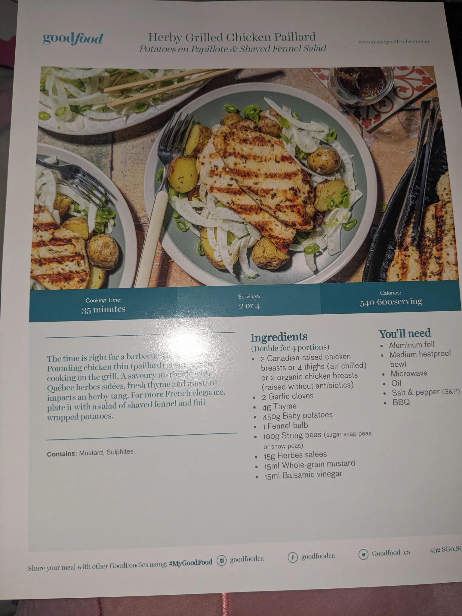 GoodFood Kit: Herby Grilled Chicken Breasts Paillard photo 1