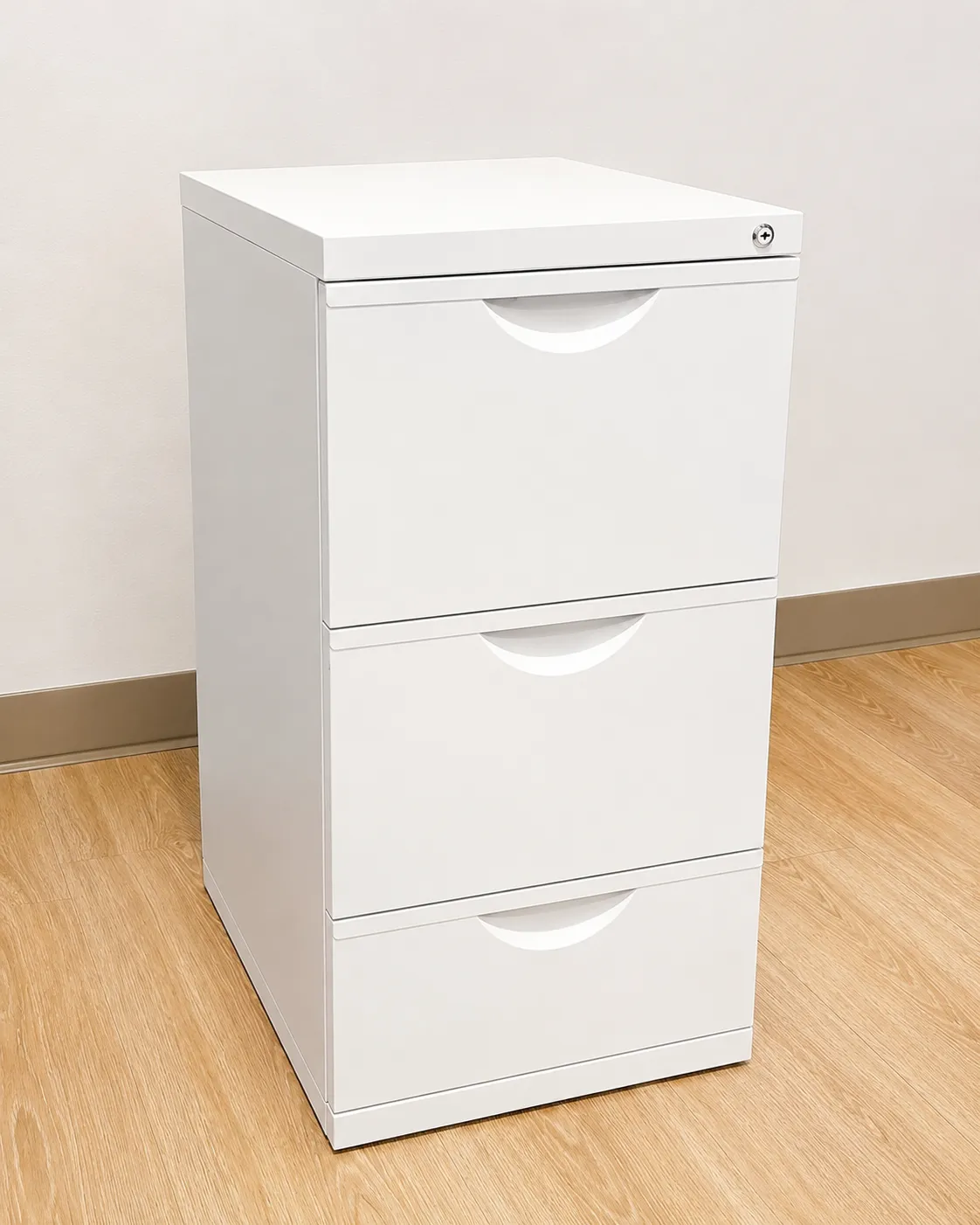 White 3-Drawer Filing Cabinet photo 1