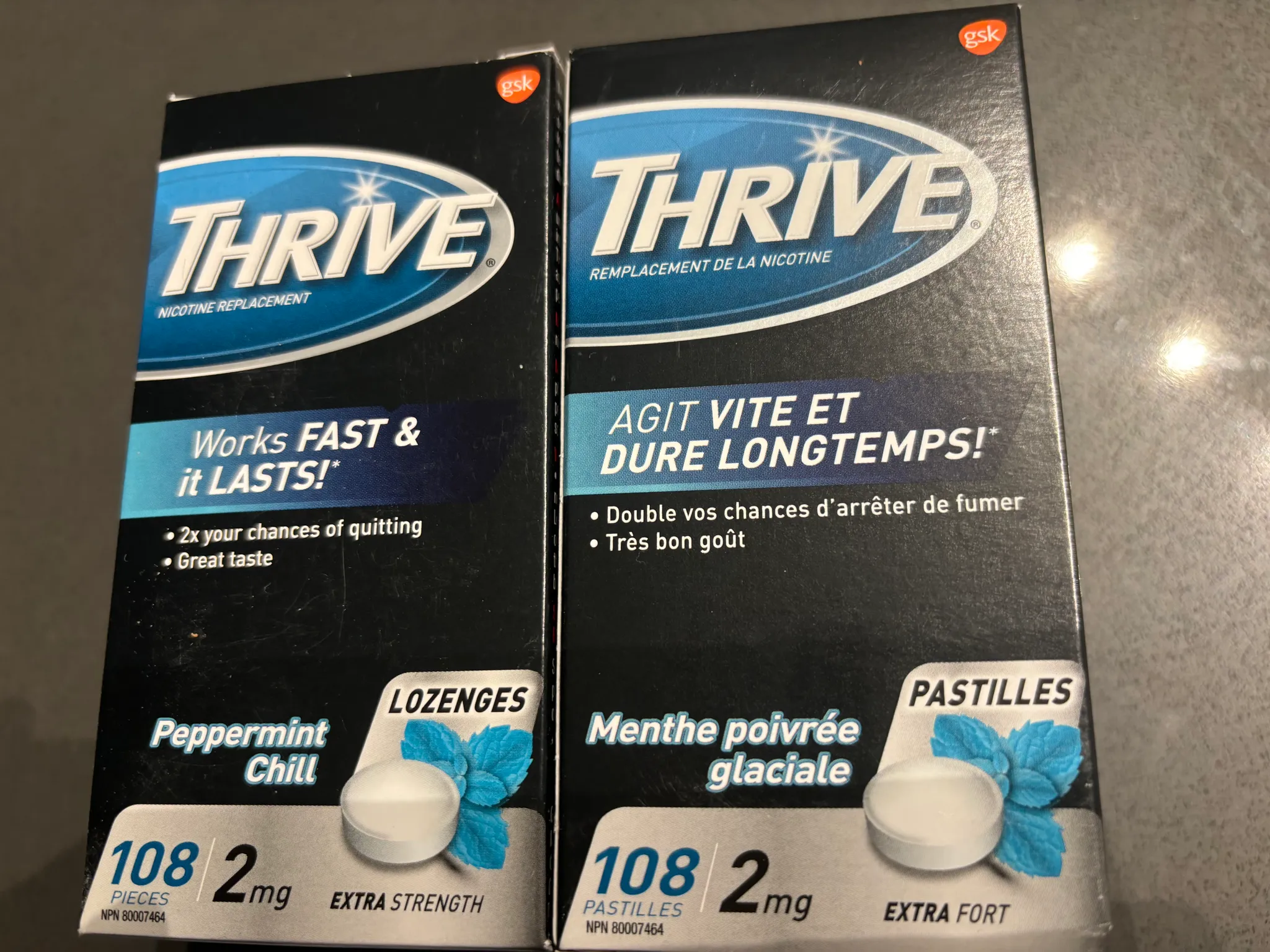 (Unopened) 2 mg THRYVE Nicotine Replacement Lozenges - 2 x 108 photo 1