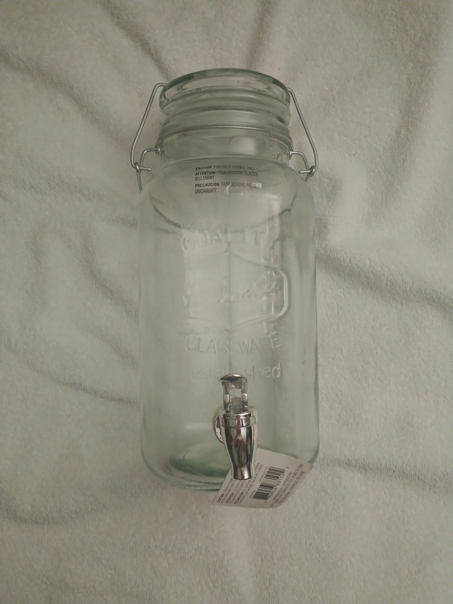 1 gallon glass juice jug with spout  photo 1