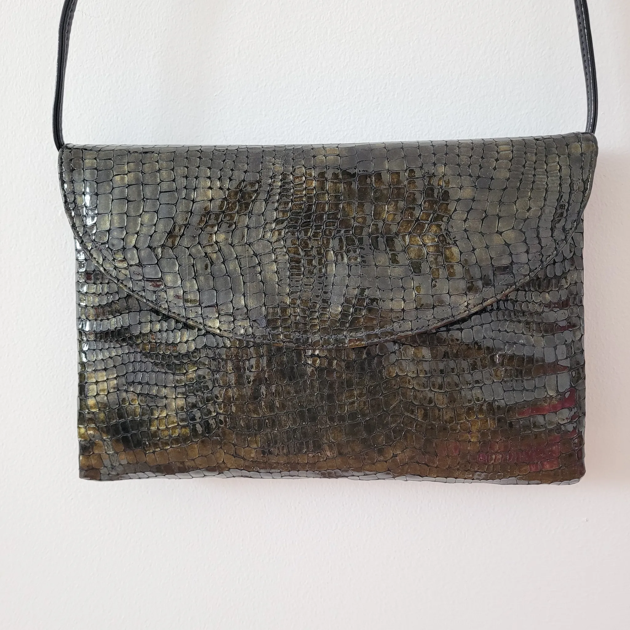 Vintage Naturalizer Made in Canada Faux Reptile Skin Purse (H3Z photo 1