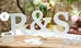 White Wooden Wedding Letter Sign "R & S" photo 2