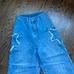 Wide Leg denim jeans with star size small photo 2