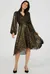 Suzy Shier Black-Gold Foil Leopard Print High Low Midi Dress photo 1