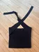 Size XS OAK + FORT Black Ribbed Cross-Strap Top photo 1