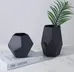 Black Pentagon Geometric Flower Vases or Candle Holder, Glass photo 1