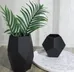 Black Pentagon Geometric Flower Vases or Candle Holder, Glass photo 2