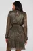 Suzy Shier Metallic Plisse Mini Dress with Tiered Skirt photo 3