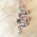 Silver Serpentine Pendant w Peach Accents and Chain photo 3