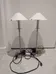  2 Dimmable stainless steel desk/table lamps with glass shade.  photo 2
