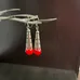 Lovely red dangly earrings  photo 1