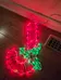 Lighted Candy Cane with Holly Christmas Window Silhouette Decora photo 1
