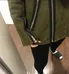 S to M - Moss Green Sherpa Moto Jacket photo 3