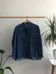 Band Collar/Mandarin Collar Navy Long Sleeve Top  photo 1