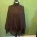 BROWN CABLEKNIT PONCHO-ONE SIZE photo 1