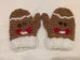 Hand knit Gingerbread mittens (child size) photo 1