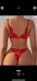 Red lingerie matching set bra and panties photo 3