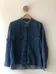 Band Collar/Mandarin Collar Navy Long Sleeve Top  photo 5