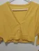 Yellow longsleeve buttoned crop top photo 2