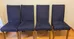 Four Dining Chairs (Navy Blue Covers) with Wood Legs  photo 1