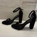 NEW 4" Black Strappy Block Heels, 7.5 (EU 38) photo 1