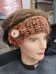 Red rusty brown colour headband w wood button photo 1