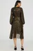 Suzy Shier Black-Gold Foil Leopard Print High Low Midi Dress photo 3