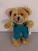 Small Plush Bear with Blue Overalls Ornament  photo 1