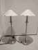  2 Dimmable stainless steel desk/table lamps with glass shade.  photo 1
