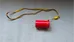 Handmade Red Cylinder Noisemaker with Lanyard photo 2