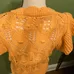 Supercute ruffel sleeve crochet button down top size M photo 5