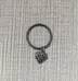 Silver Tone Spring Ring Keychain with Heart Charm photo 1