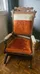 Antique Orange Velvet Rocking Chair photo 4