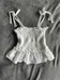 NWOT White smocked tank top with ruffle detail photo 2