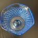 Vintage Indiana Blue sculpted Glass Sugar / Candy Bowl photo 6