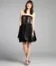 Vera Wang Black Strapless Silk Mesh Formal Dress photo 1